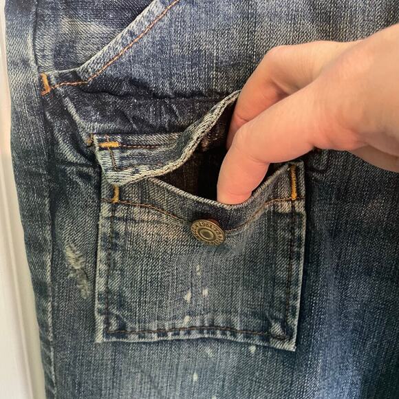 Polo Ralph Lauren Whitney Cropped Surplus Jeans Y2k Style Distressed Women's 12 - Picture 4 of 9